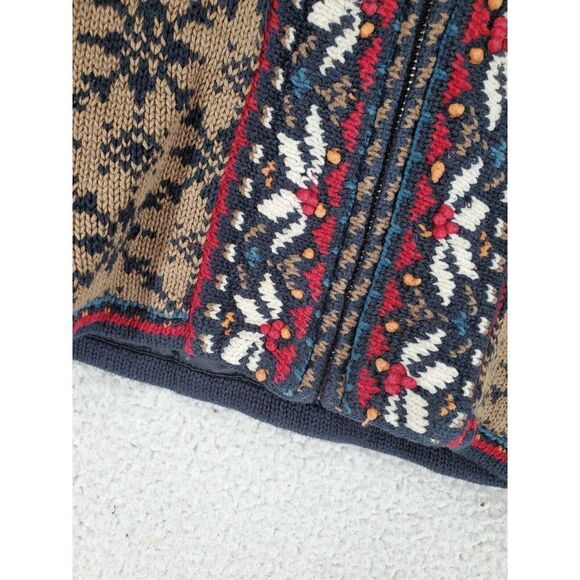 Vtg Icelandic Design Sweater Jacket Womens S Nordic Brown Multicolor Lined - Picture 11 of 15